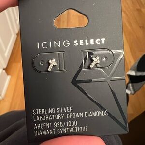 Icing Sterling Silver Diamond Earrings